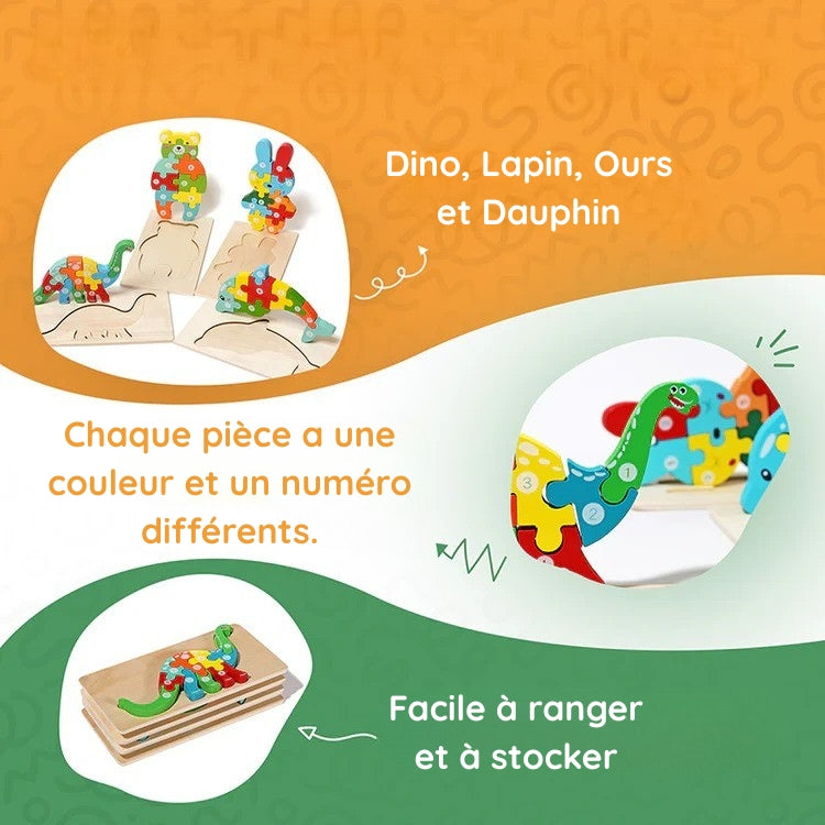 Montessori wooden puzzle