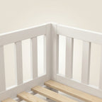 Montessori floor bed made of white solid wood