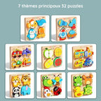 Montessori wooden puzzles