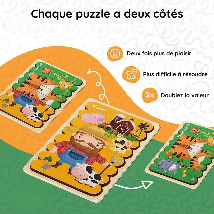 Double-sided Montessori puzzles
