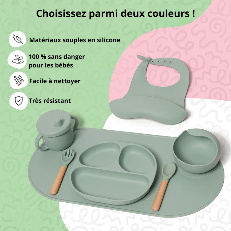 Montessori silicone tableware set for babies