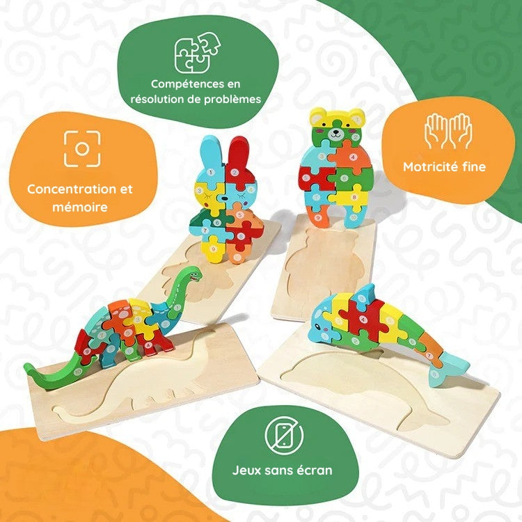 Montessori wooden puzzle