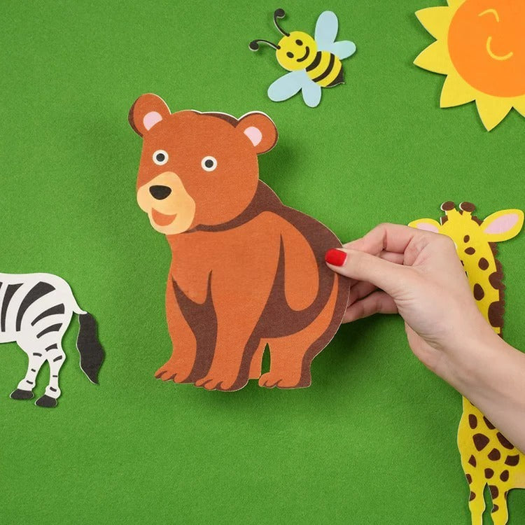 Montessori learning board made of felt