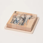 Montessori wooden puzzles with animal motifs