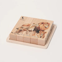 Montessori wooden puzzles with animal motifs