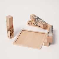 Montessori wooden puzzles with animal motifs