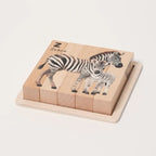 Montessori wooden puzzles with animal motifs