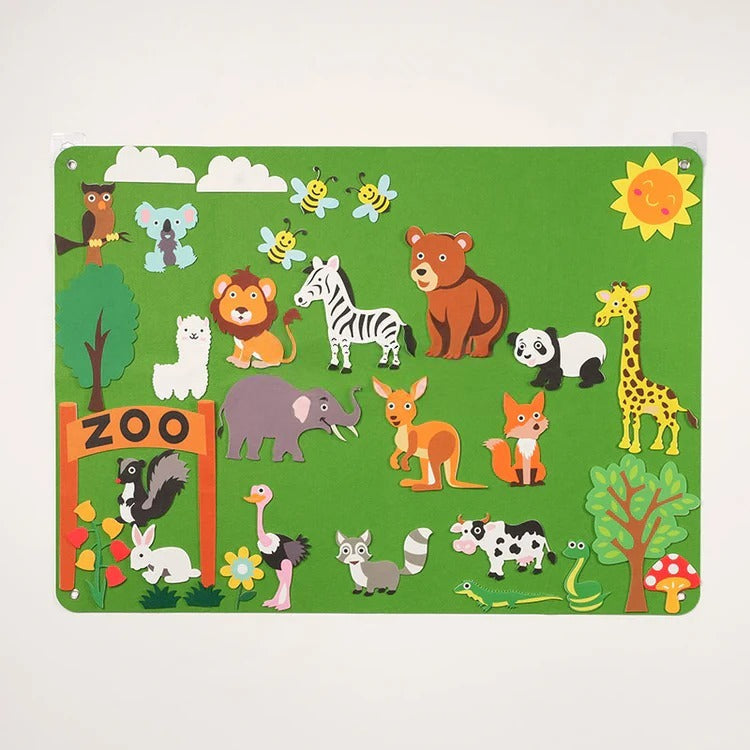 Montessori learning board made of felt