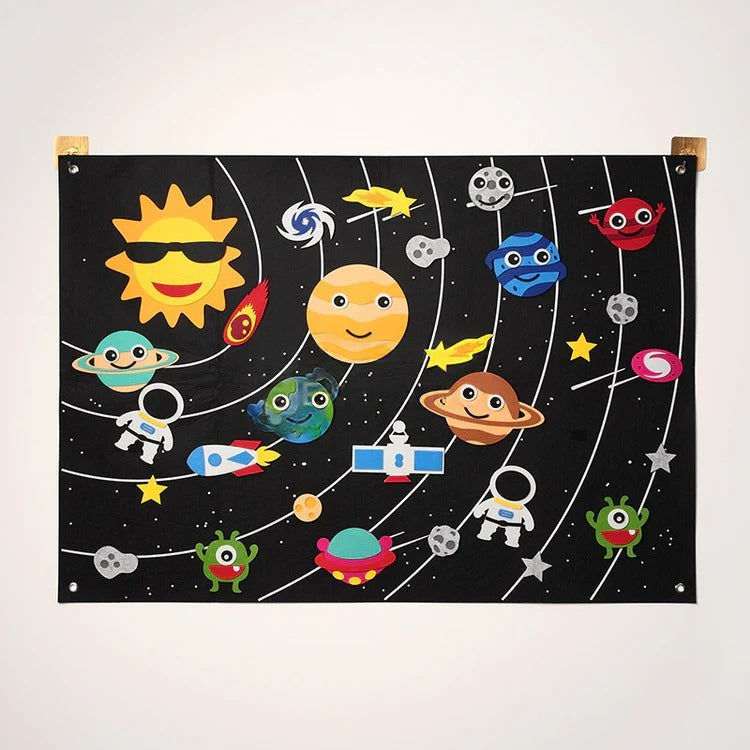 Montessori learning board made of felt
