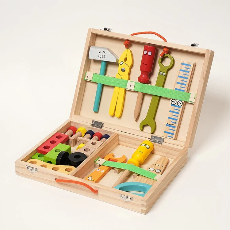 Montessori wooden toolbox