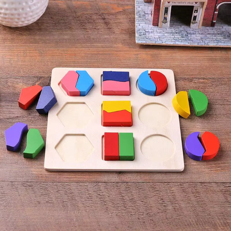 Montessori wooden shape matching board