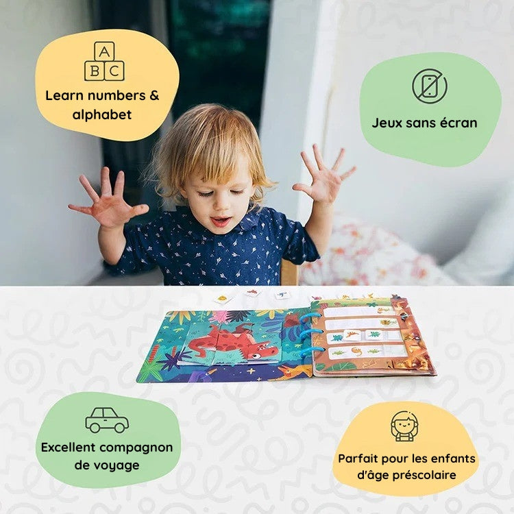 Montessori activity book with stickers
