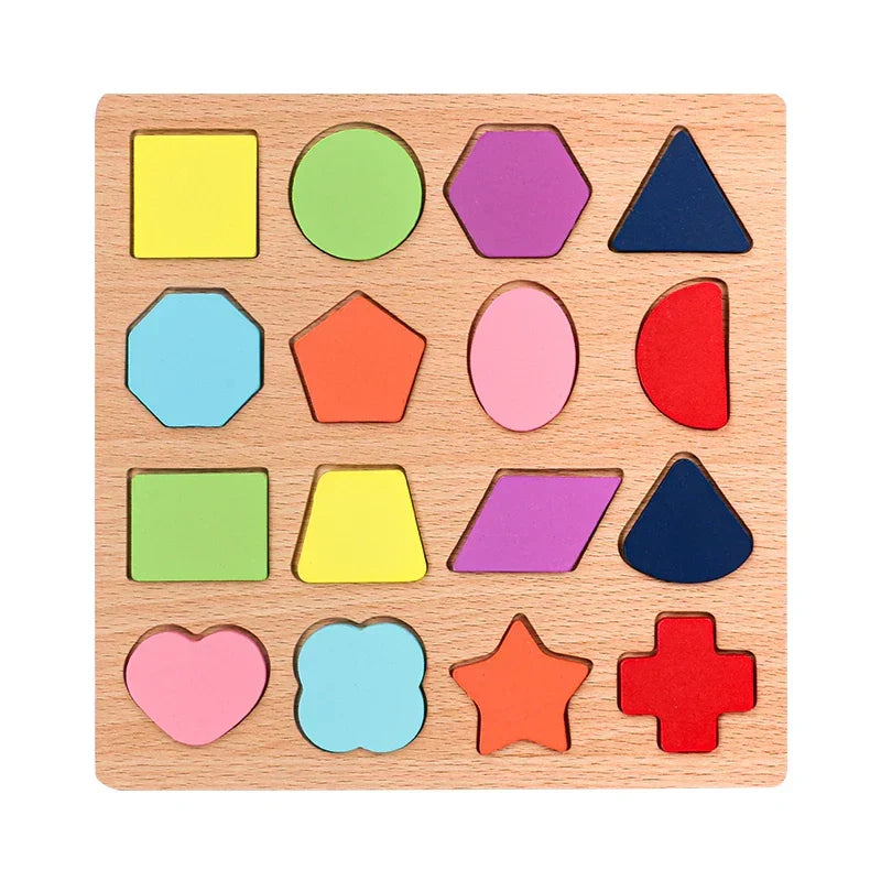 Montessori wooden puzzle – letters, numbers and shapes