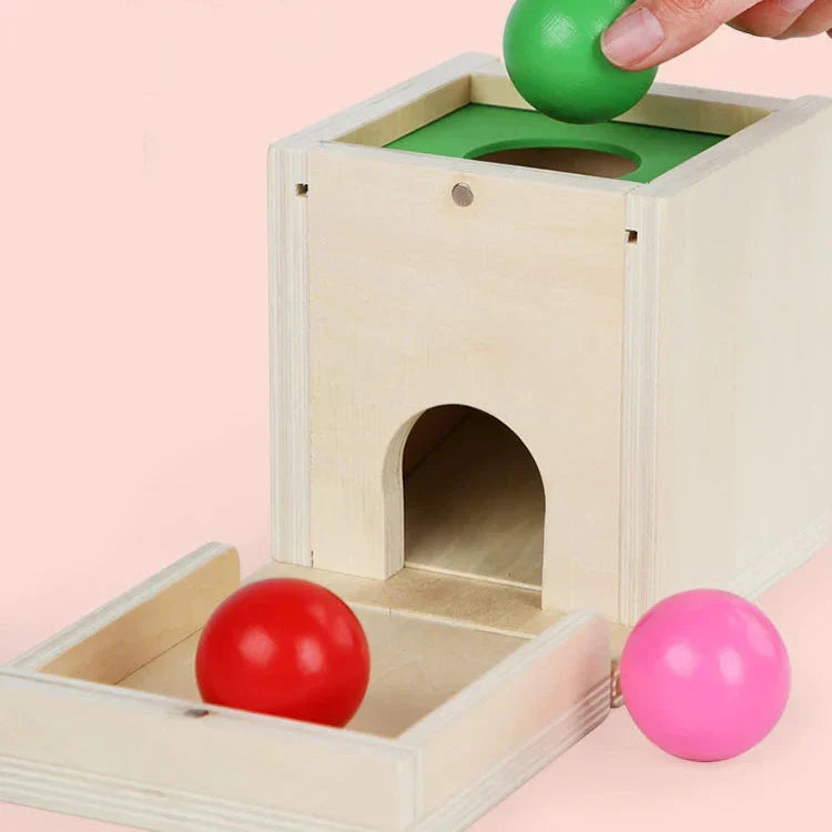 Montessori box with shapes, colors and balls