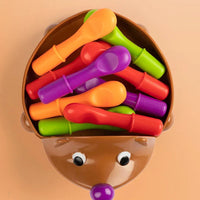 Montessori hedgehog game to promote fine motor skills