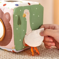 Montessori activity cube with sensory elements