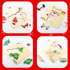 Set of 4 Montessori Christmas puzzles