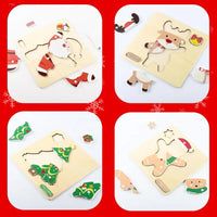 Set of 4 Montessori Christmas puzzles