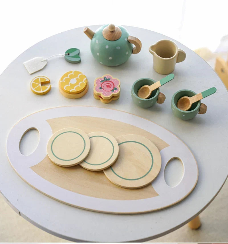 Montessori wooden tea set