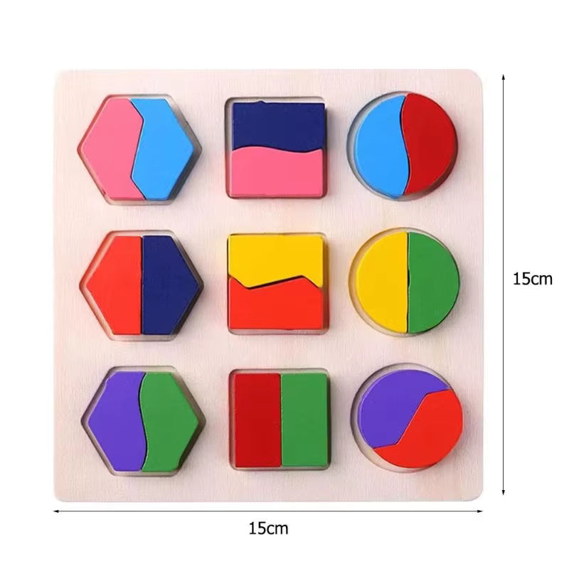 Montessori wooden shape matching board