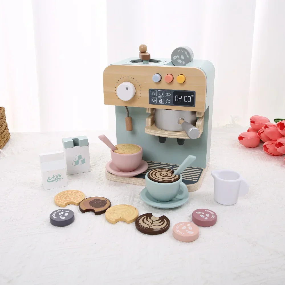 Montessori wooden coffee machine