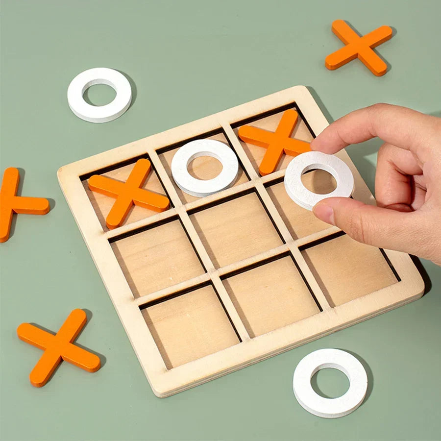 Montessori wooden tic-tac-toe game
