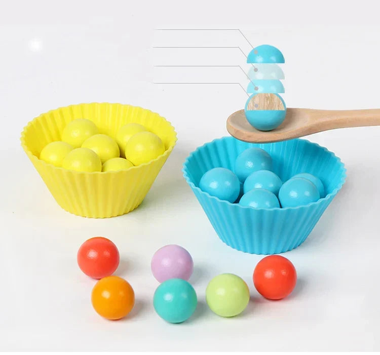 Montessori color chart with beads