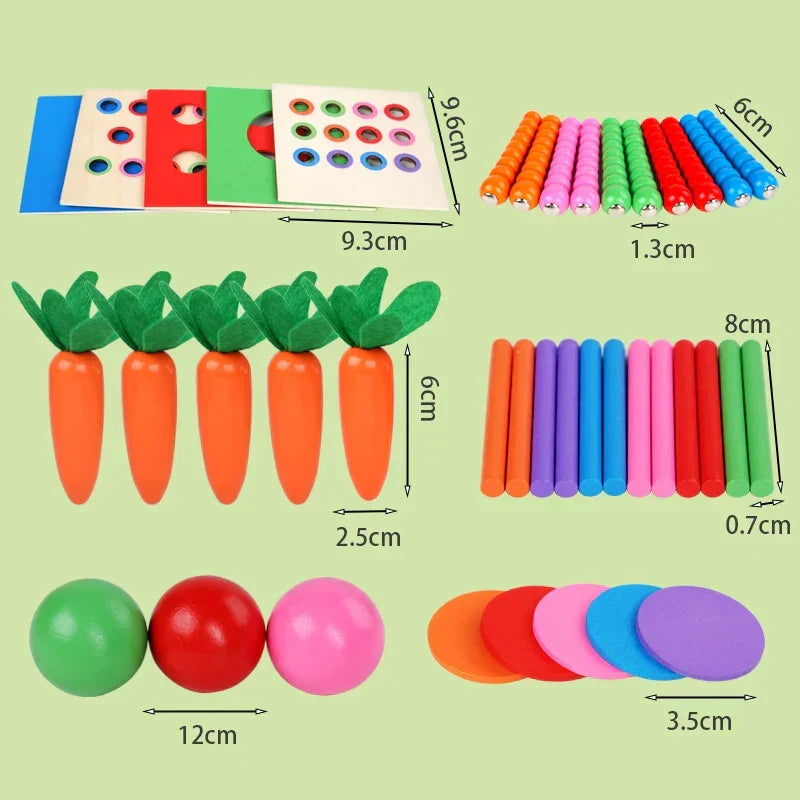 Montessori box with shapes, colors and balls