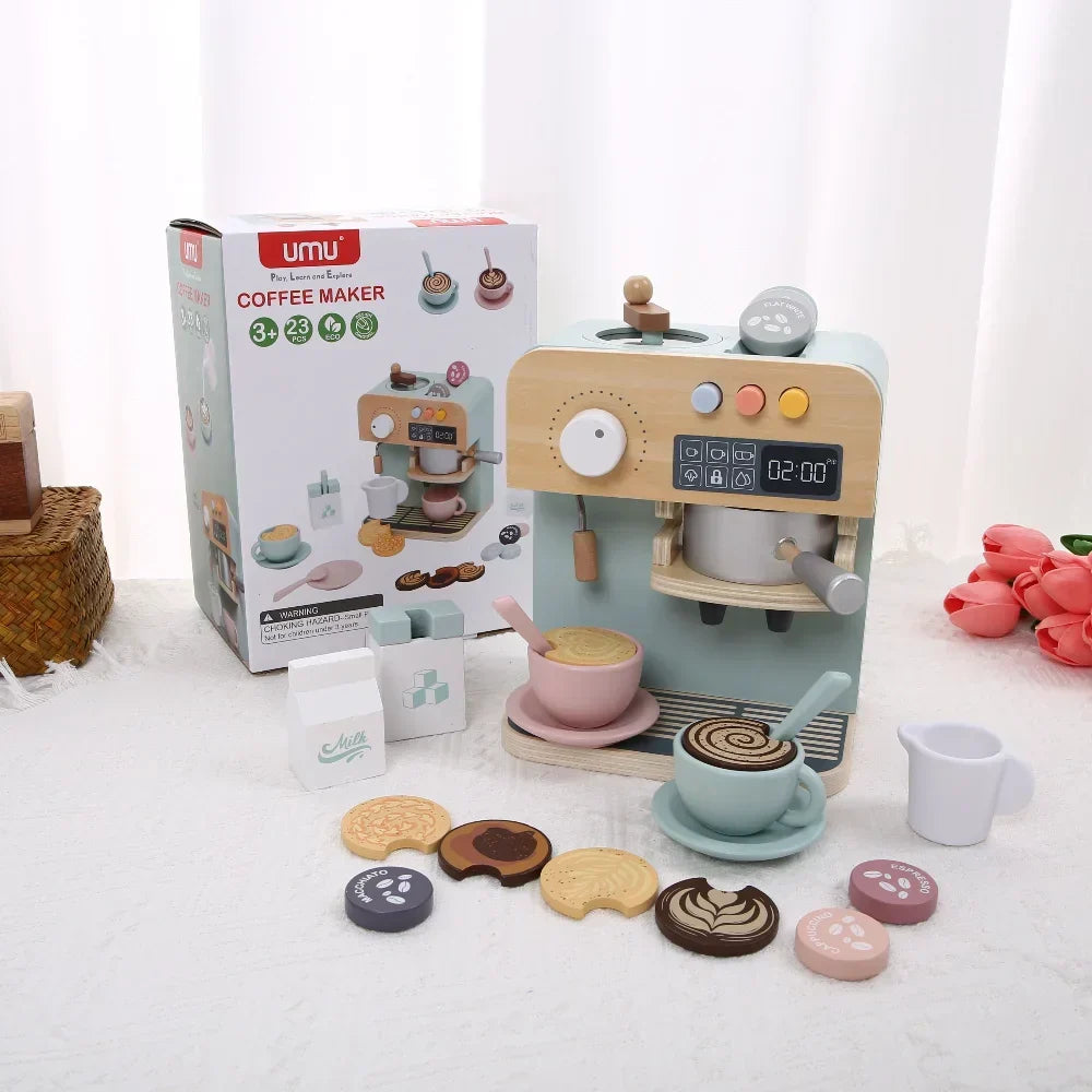 Montessori wooden coffee machine