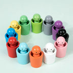 Montessori toys: dolls and colorful shapes