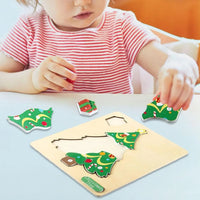 Set of 4 Montessori Christmas puzzles