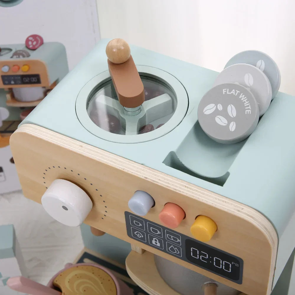 Montessori wooden coffee machine