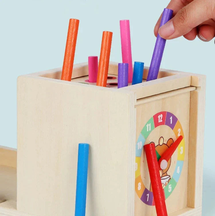 Montessori box with shapes, colors and balls