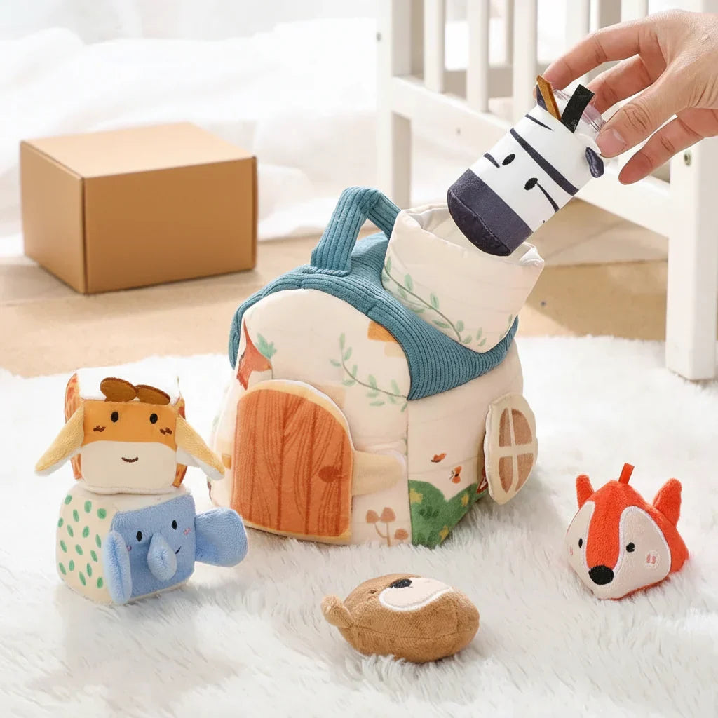Montessori activity cube with sensory elements