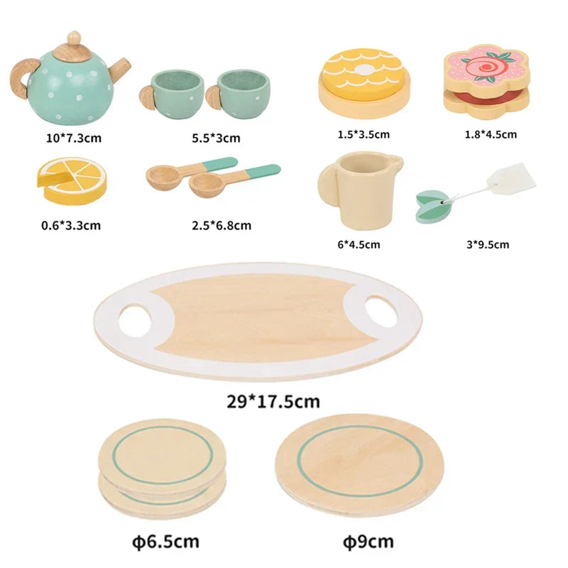 Montessori wooden tea set