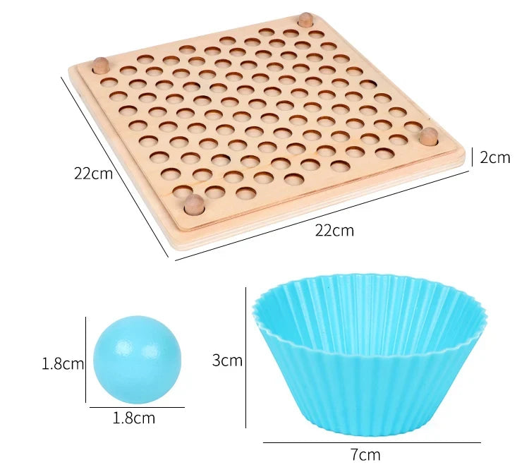 Montessori color chart with beads
