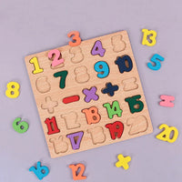 Montessori wooden puzzle – letters, numbers and shapes