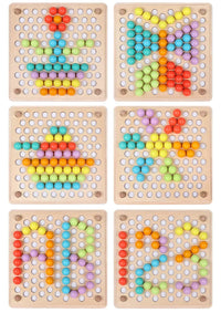 Montessori color chart with beads
