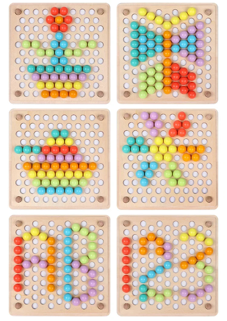 Montessori color chart with beads