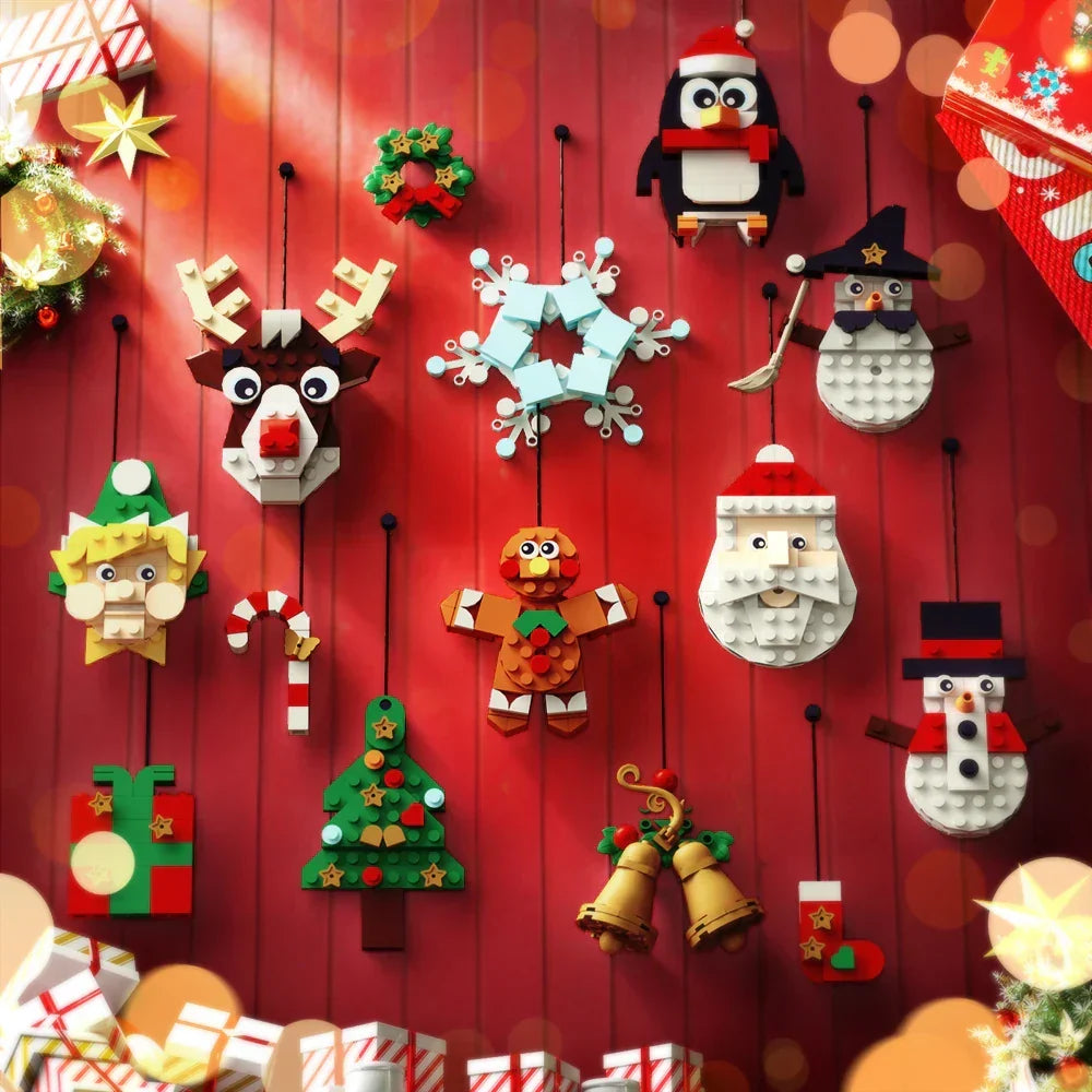Montessori Christmas building blocks
