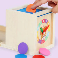 Montessori box with shapes, colors and balls
