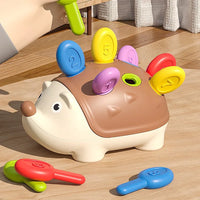 Montessori hedgehog game to promote fine motor skills