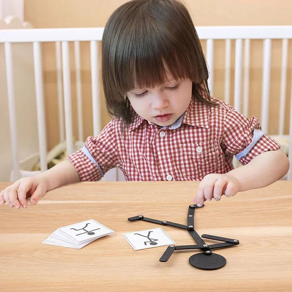 Movable Montessori wooden doll