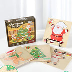 Set of 4 Montessori Christmas puzzles