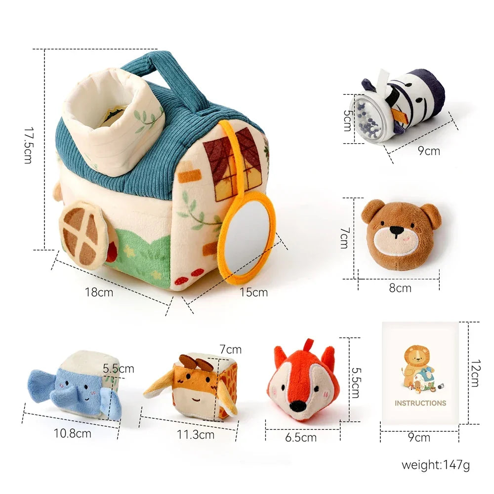 Montessori activity cube with sensory elements