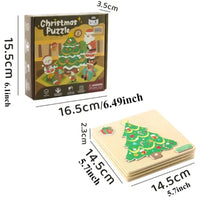 Set of 4 Montessori Christmas puzzles