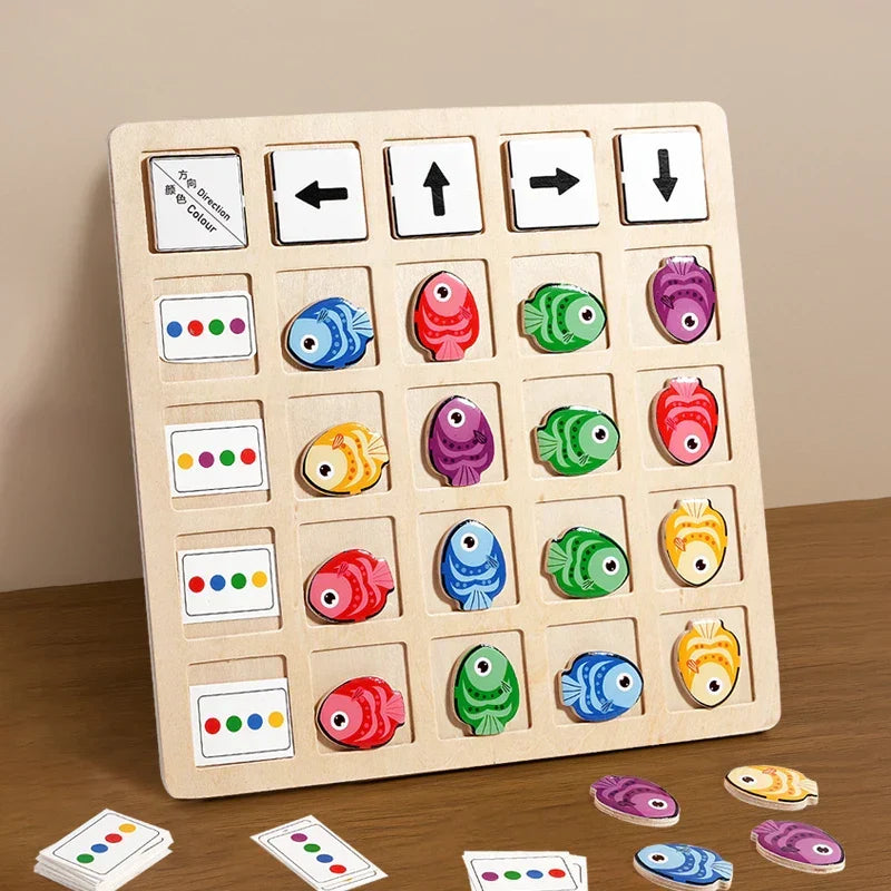 Montessori color matching puzzle with fish