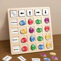 Montessori color matching puzzle with fish