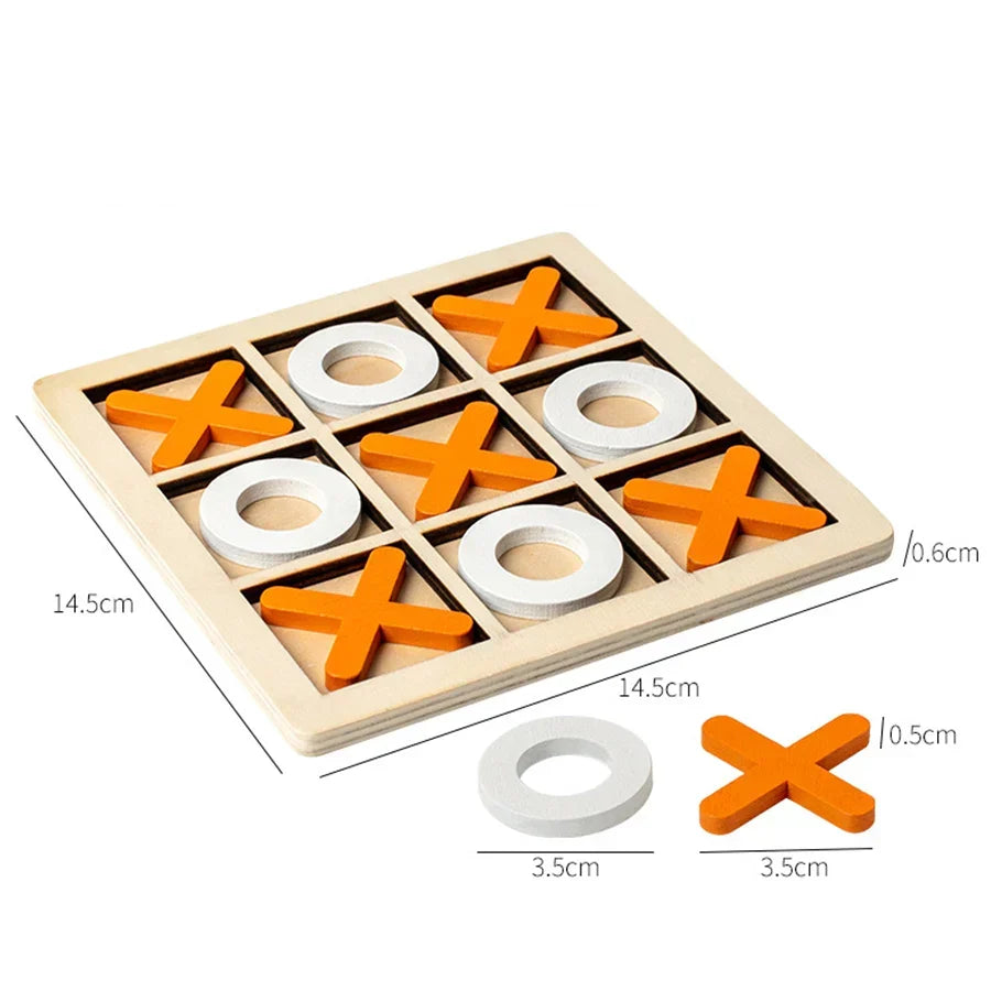 Montessori wooden tic-tac-toe game