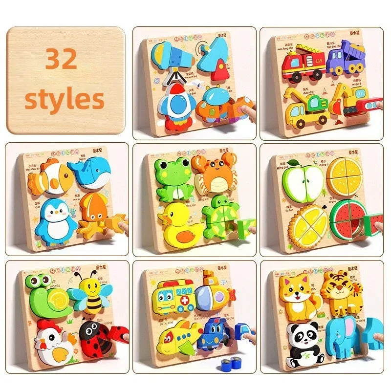 Montessori wooden puzzles